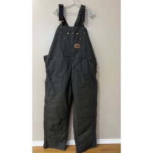 Big Smith black lined canvas bib overalls. Size XL waist 42-44/